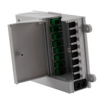 ShowMeCables Splitter Distribution Box 8 Ports with 8 SC/APC SM Simplex Adapter and 1:8 SC/APC PLC Splitter