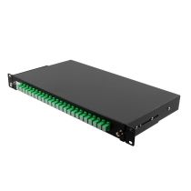 Rack Mount Fiber Patch Panel 1U - 24 Simplex SC/APC Adapters and 24 SC/APC 0.9mm Pigtails