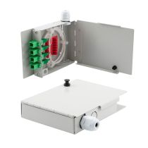 4 Port FTTH Terminal Box - Metal with SC/APC Pigtails and SC/APC Adapters