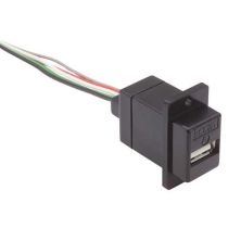 L-com USB Type A Jack, 10" Leads Black