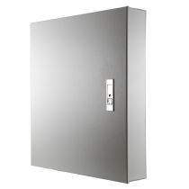 ShowMeCables Fully Loaded LC Outdoor Fiber Enclosure Single Door Wall Mount, 24 LC/APC Duplex Adapters & 48 LC/APC Pigtails