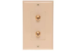 F-Type Decora Wall Plate - Single Gang - 2 Port - Ivory