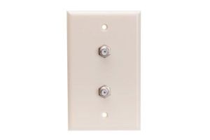 F-Type Wall Plate - Single Gang - 2 Port 