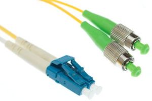 FC-APC to LC-UPC 9/125 Singlemode Duplex Fiber Patch Cable - OS2 