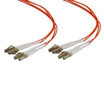ShowMeCables Fiber Dist Cable, 4 Strand LC/UPC-LC/UPC OM1, 4.8mm Riser Jkt, 2.0mm breakout at .5M