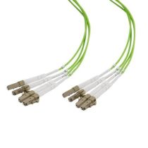 ShowMeCables Fiber Dist Cable, 4 Strand LC/UPC-LC/UPC OM5, 4.8mm PVC Jkt, 2.0mm breakout at .5M