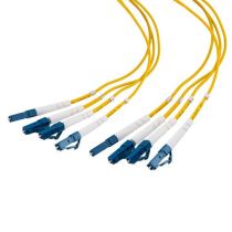 Fiber Dist Cable, 4 Strand LC/UPC-LC/UPC OS2, 4.8mm Plenum Jkt, 2.0mm breakout at .5M