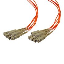ShowMeCables Fiber Dist Cable, 6 Strand SC/UPC-SC/UPC OM1, 5mm Plenum Jkt, 2.0mm breakout at .5M