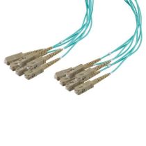 ShowMeCables Fiber Dist Cable, 6 Strand SC/UPC-SC/UPC OM3, 5mm Plenum Jkt, 2.0mm breakout at .5M