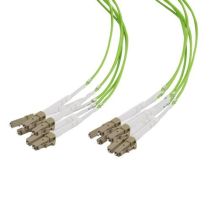 ShowMeCables Fiber Dist Cable, 6 Strand LC/UPC-LC/UPC OM5, 5mm PVC Jkt, 2.0mm breakout at .5M