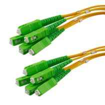 ShowMeCables Fiber Dist Cable, 6 Strand SC/APC-SC/APC OS2, 5mm Riser Jkt, 2.0mm breakout at .5M