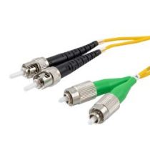 FC/APC to ST/UPC 9/125 Singlemode Duplex Plenum Fiber Patch Cable - OS2