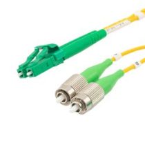LC/APC to FC/APC 9/125 Singlemode Duplex Plenum Fiber Patch Cable - OS2