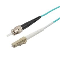 L-Com LC/ST 10GB Laser Optimized Multimode Simplex Fiber Patch Cable, LSZH, OM3