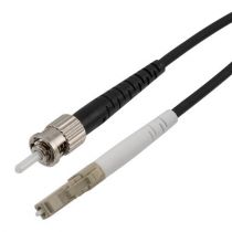 L-com Fiber Optic Patch Cord MM OM5 Simplex 3.0mm LC/UPC-ST/UPC Armored LSZH Black 