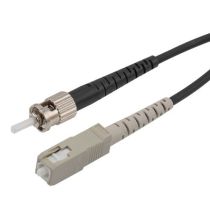 L-com Fiber Optic Patch Cord MM OM5 Simplex 3.0mm SC/UPC-ST/UPC Armored LSZH Black 