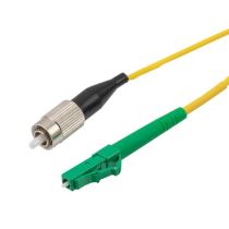 L-Com LC/APC to FC/UPC 9/125 Single Mode Simplex Fiber Patch Cable, LSZH, OS2