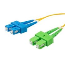 SC/APC to ST/UPC 9/125 Singlemode Duplex Plenum Fiber Patch Cable - OS2