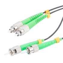 L-com Fiber Optic Patch Cord SM G652D Duplex FC/APC-ST/APC Armored 4.8mm LSZH Black