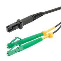 L-com Fiber Optic Patch Cord SM G652D Duplex LC/APC-MTRJ/UPC Armored 4.8mm LSZH Black