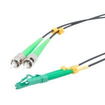 L-com Fiber Optic Patch Cord SM G652D Duplex LC/APC-ST/APC Armored 4.8mm LSZH Black