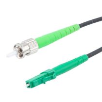 L-com Fiber Optic Patch Cord SM G652D Simplex LC/APC-ST/APC Armored 3.0mm LSZH Black