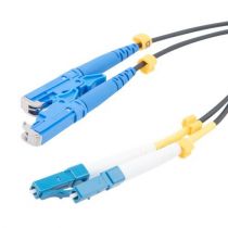 L-com Fiber Optic Patch Cord SM G652D Duplex LC/UPC-E2000/UPC Armored 4.8mm LSZH Black