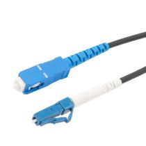 L-com Fiber Optic Patch Cord SM G652D Simplex LC/UPC-SC/UPC Armored 3.0mm LSZH Black