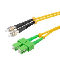 L-com Fiber Optic Patch Cable SMA/APC-SC/APC Duplex 9.25/125 OS1 Single Mode Fiber 3.0mm PVC Jacket 5 m