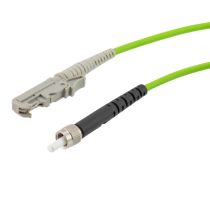L-com Fiber Optic Patch Cable SMA/PC-E2000/PC Simplex 50/125 OM5 Multimode Fiber 3.0mm PVC Jacket 1 m