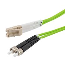 L-com Fiber Optic Patch Cable SMA/PC-LC/PC Duplex 50/125 OM5 Multimode Fiber 3.0mm PVC Jacket 1 m