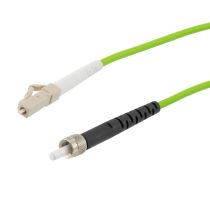 L-com Fiber Optic Patch Cable SMA/PC-LC/PC Simplex 50/125 OM5 Multimode Fiber 3.0mm PVC Jacket 1 m