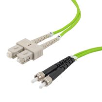 L-com Fiber Optic Patch Cable SMA/PC-SC/PC Duplex 50/125 OM5 Multimode Fiber 3.0mm PVC Jacket 5 m