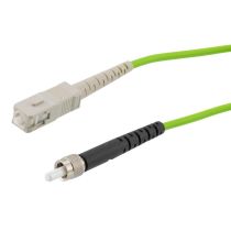 L-com Fiber Optic Patch Cable SMA/PC-SC/PC Simplex 50/125 OM5 Multimode Fiber 3.0mm PVC Jacket 1 m