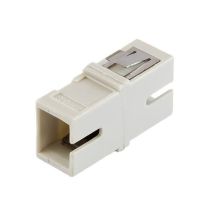 ShowMeCables SC Simplex Adapter w/ No Flange, Beige Housing, Zr Sleeve and Regular Spring 