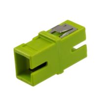 ShowMeCables SC Simplex Adapter w/ No Flange, Lime Green Housing, Zr Sleeve and Regular Spring 
