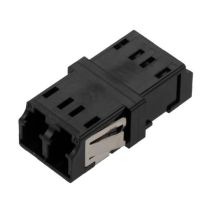 ShowMeCables LC Duplex Adapter, no Flange, Zr Sleeve, Black Housing w/ Metal Side Stable Spring 