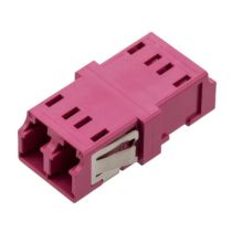 ShowMeCables LC Duplex Adapter, no Flange, Zr Sleeve, Heather Violet Housing w/ Metal Side Stable Spring 