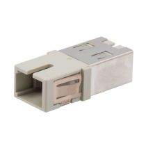 L-com Fiber Coupler, SC/SC Simplex, White Internal Shutter, Side Spring, No Flange, Beige
