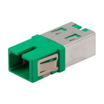 L-com Fiber Coupler, SC/SC Simplex, White Internal Shutter, Side Spring, No Flange, Green