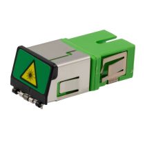 L-com Fiber Coupler, SC/SC Simplex, External Shutter, Side Spring, No Flange, Green