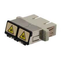 L-com Fiber Coupler, SC/SC Duplex, External Shutter, Side Spring, No Flange, Beige