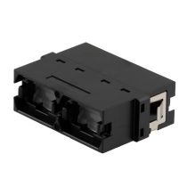 L-com MPO Duplex Coupler, Translucent Internal Shutter, Key Up-Key Down, Black/Black