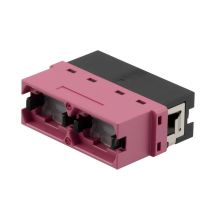 L-com MPO Duplex Coupler, Translucent Internal Shutter, Key Up-Key Down, Black/Heather Violet