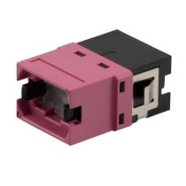 L-com MPO Simplex Coupler, Translucent Internal Shutter, Key Up-Key Down, Black/Heather Violet