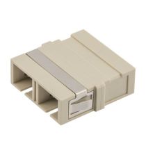 Fiber Optic SC Duplex Coupler - Mulitmode - No Flange - Beige