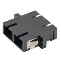 Fiber Optic SC Duplex Coupler - Mulitmode - Flange - Black