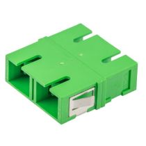 Fiber Optic SC/APC Duplex Coupler - Single mode - No Flange - Green