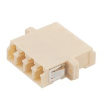 Fiber Optic LC Quad Adapter - Mulitmode - Flange - Beige