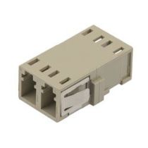 Fiber Optic Economy Coupler, LC Duplex-SC Footprint, MMF, Beige plastic body, PEI clip, Ceramic sleeve, No flange